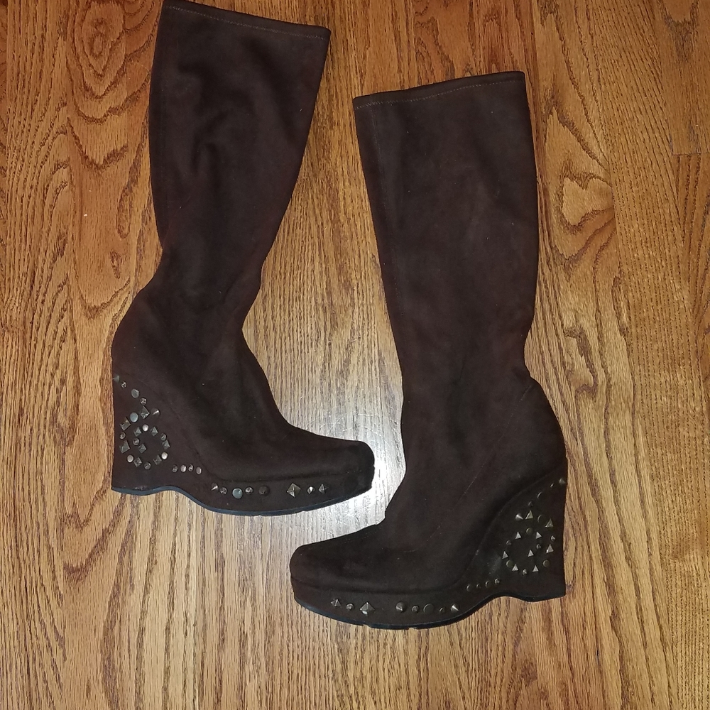 Made by Angels brown studded boots size 40